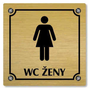 WC ženy, 118x118mm, zlatá, Kansas